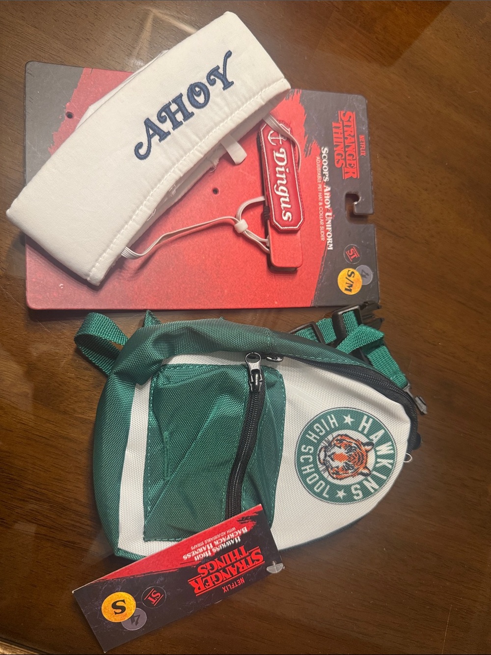 Stranger Things • Dog Costume Hawkins  High Green backpack harnes+ Ahoy uniform